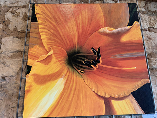 Dierberger “Yellow Lily” signed photographic print on canvas