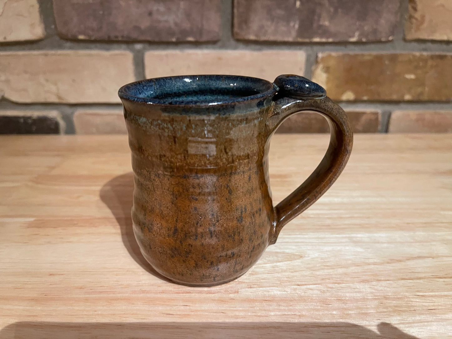 Pottery Mugs with thumbprint on handle in assorted colors by HHH