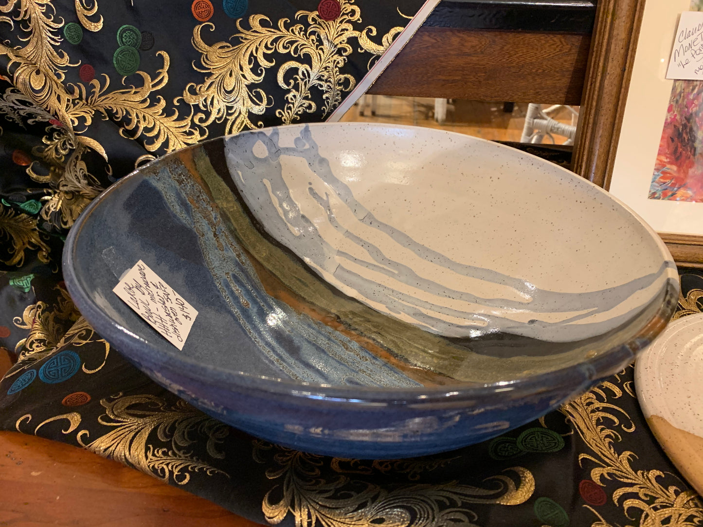 HHH large serving decorative multi-colored bowl