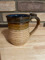 Pottery Mugs with thumbprint on handle in assorted colors by HHH